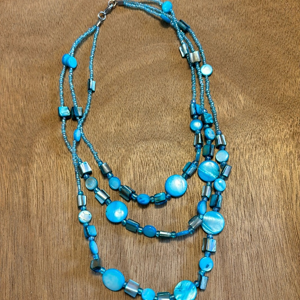 Triple strand shell necklace 16”